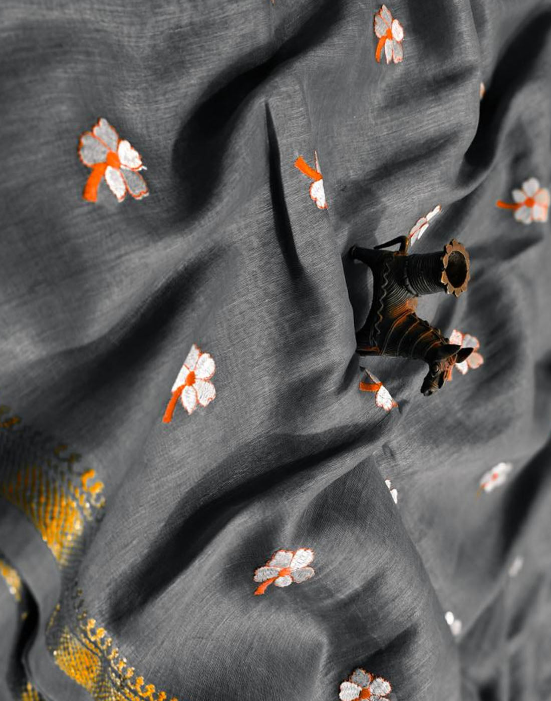 Pure Silk Linen Saree | Peepal Clothing
