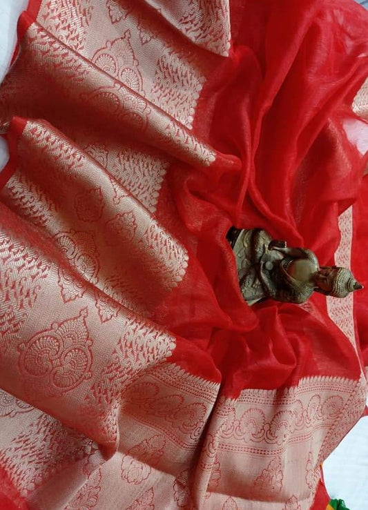 Silk linen Saree www.peepalclothing.com