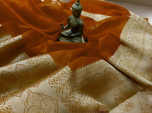 Banarasi Silk Linen Saree www.peepalclothing.com