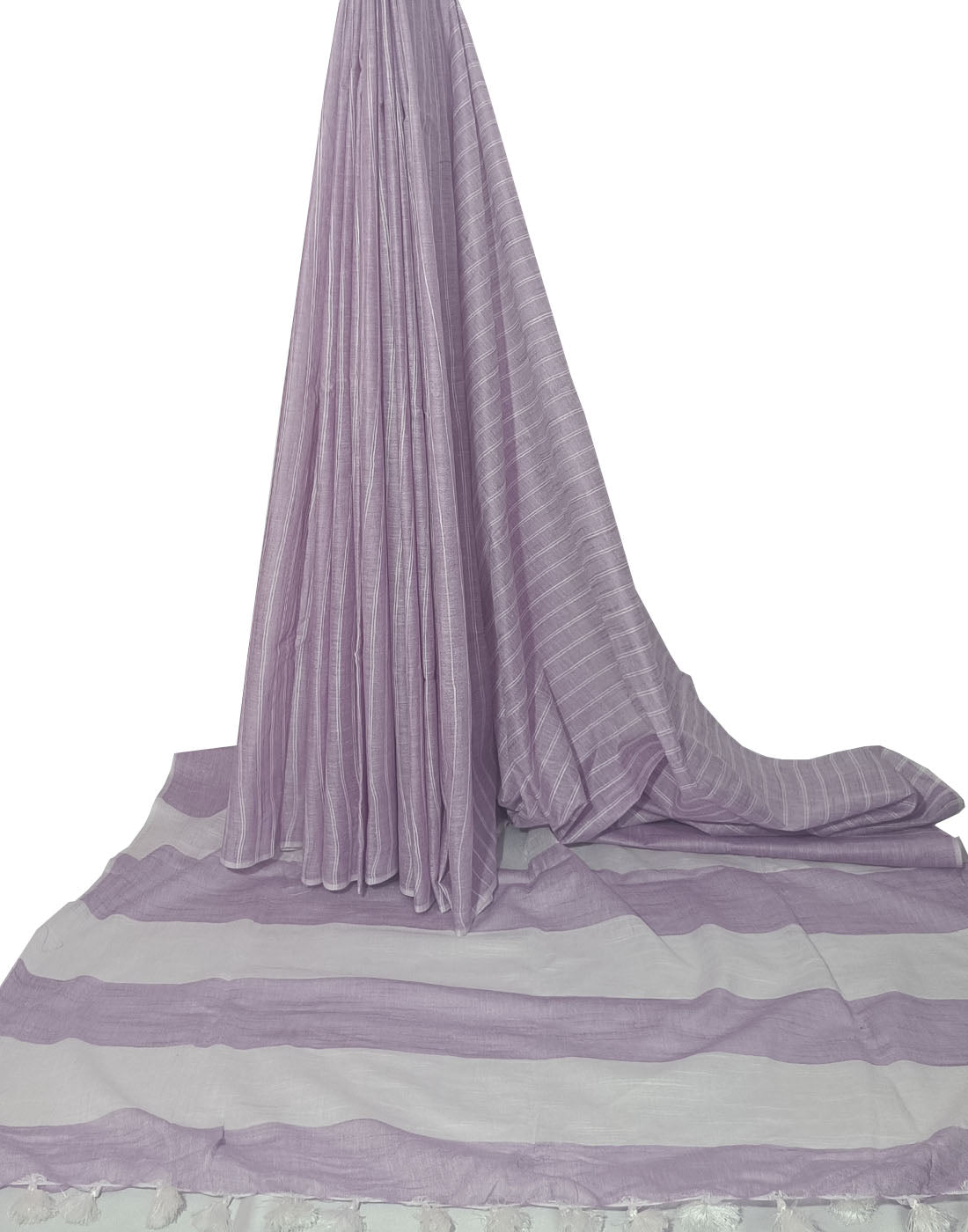 Light Purple Cotton Slub Saree | Peepal Clothing