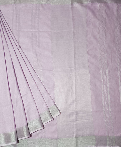 Light lavender Pure Linen Saree | Peepal Clothing