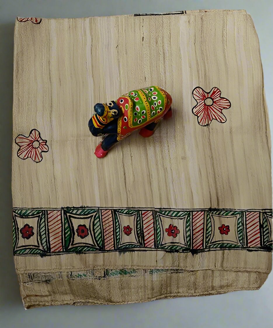 Madhubani Hand Painted Silk Stole | Peepal Clothing