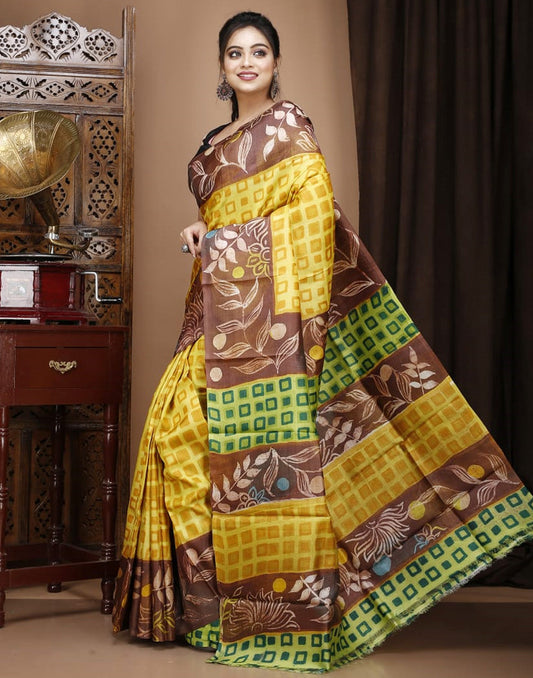 Multi Colour Kalamkari Silk Saree| Peepal Clothing