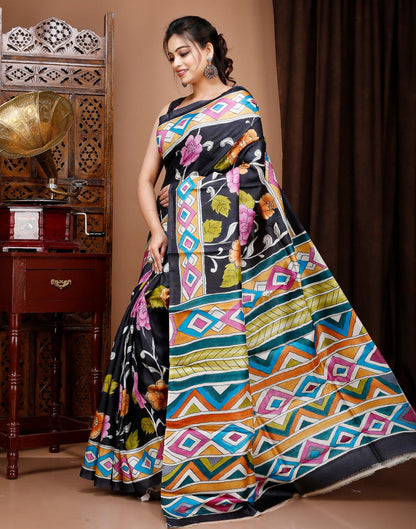 Multi Colour Kalamkari Saree| Peepal Clothing