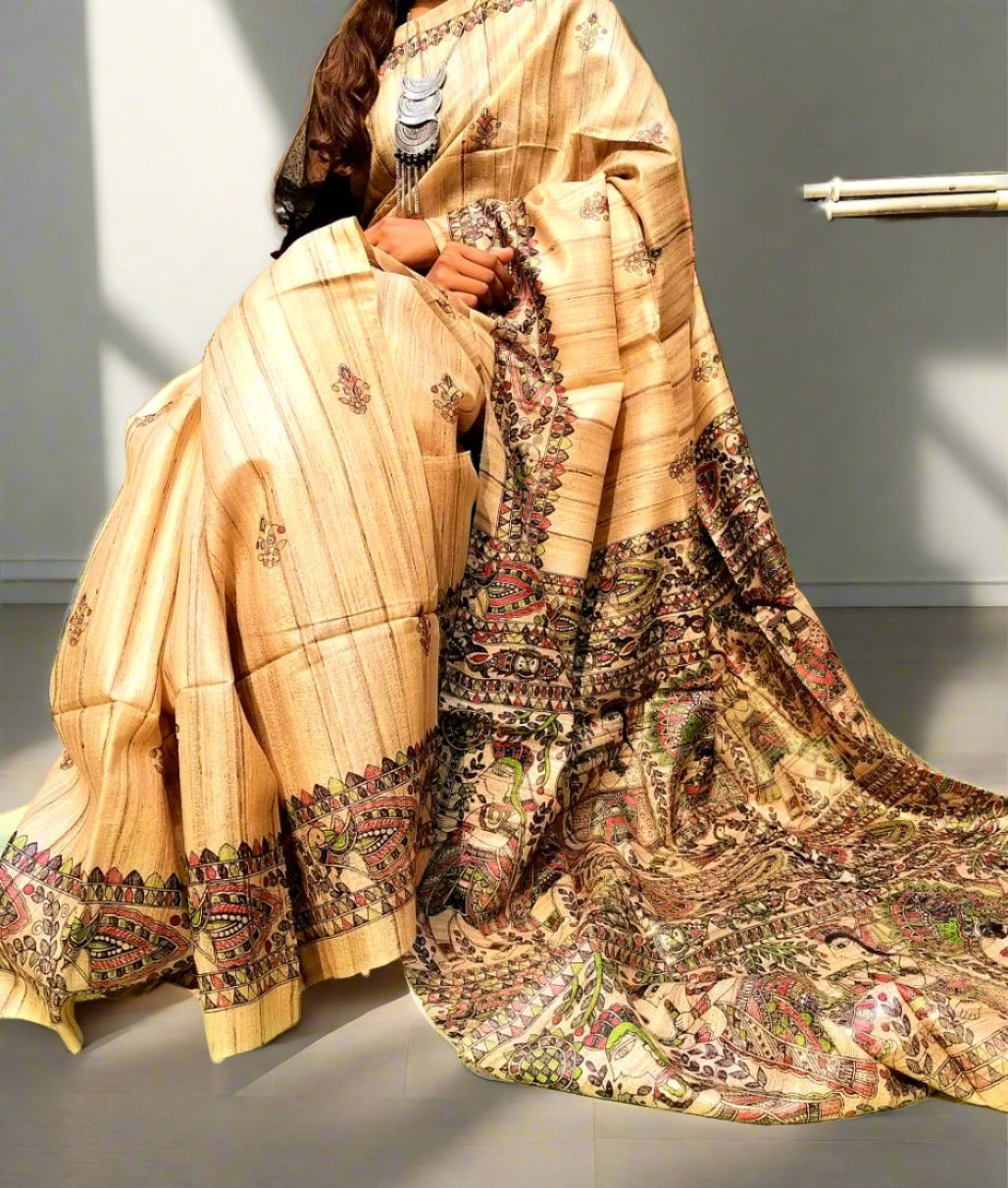 Ghicha Silk / Tussar Silk Saree Online at Best Price