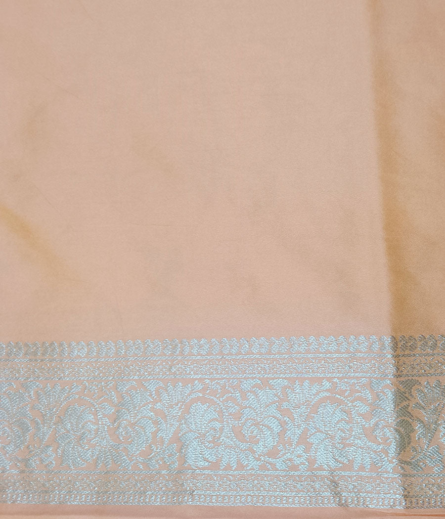 Orange Banarasi Semi Silk Saree | Peepal Clothing
