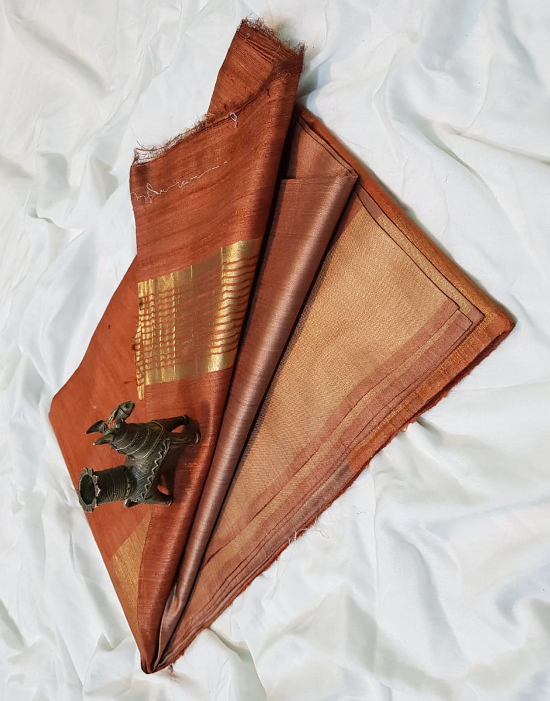 Korean Tussar Ghicha Silk Saree – Peepal Clothing