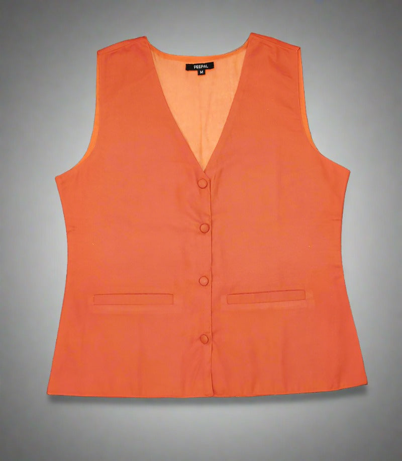 Orange Women's Waistcoat | Peepal Clothing