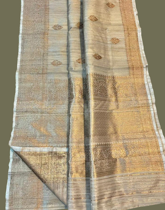 Peri Pure Tussar Banarasi Silk Saree | Peepal Clothing