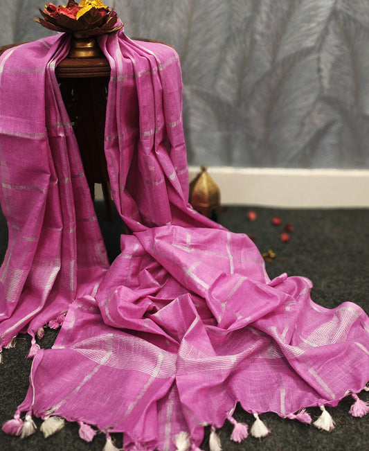 Pink Cotton Slub Dupatta | Peepal Clothing