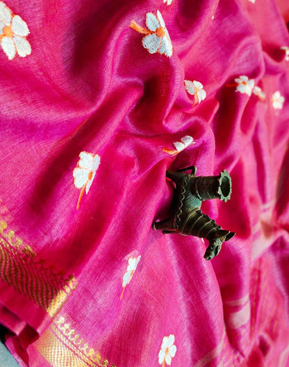 Pure Silk Linen Saree | Peepal Clothing