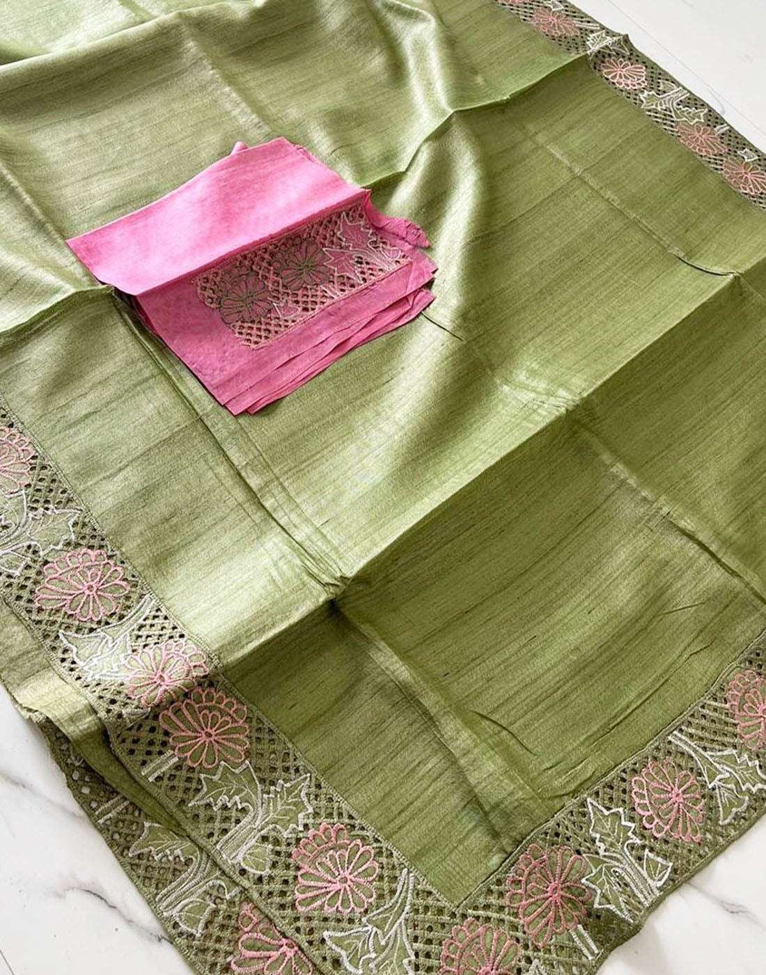 Shop Pista Green Kanjivaram Saree Online in USA with Blue Border – Pure  Elegance