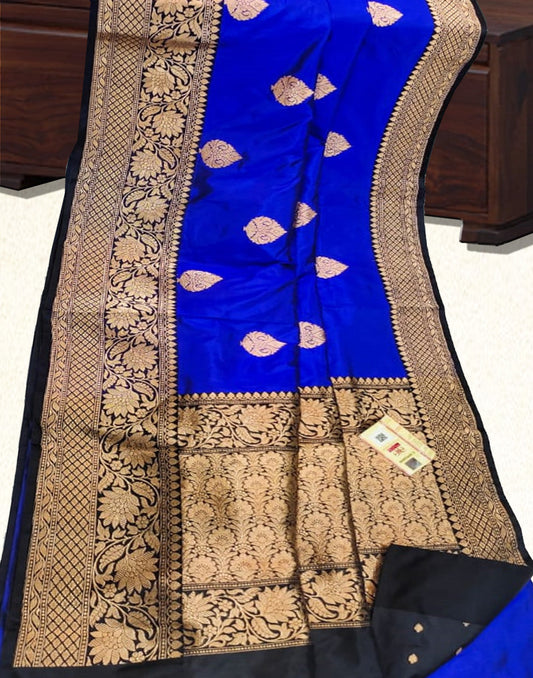 Royal Blue Pure Katan Silk Saree | Peepal Clothing
