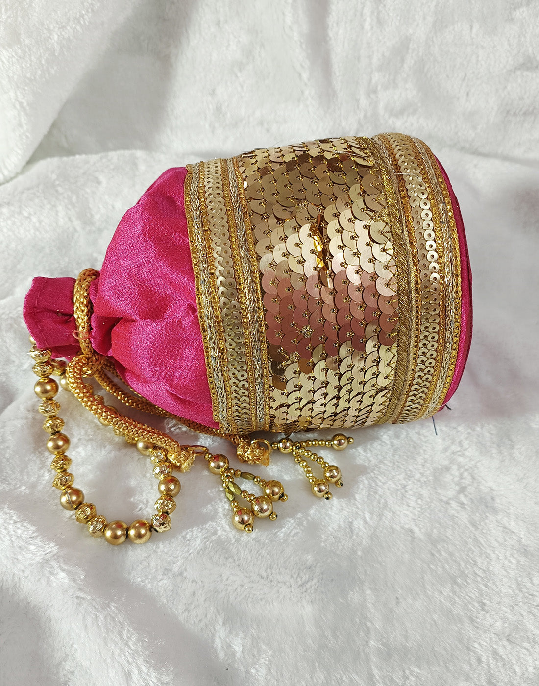 Sequin Embellished Pink Potli | Peepal Clothing