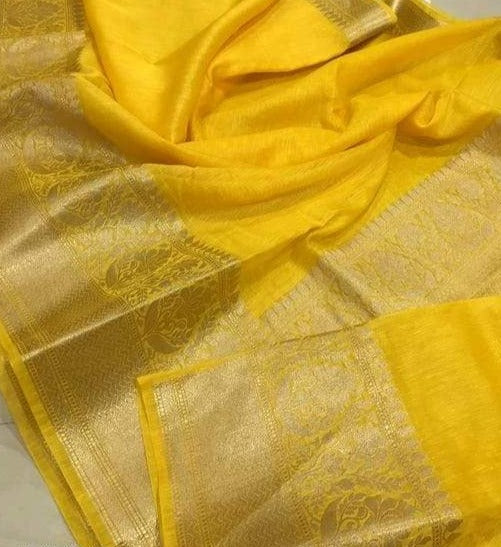 Buy Banarasi Silk Linen Saree at www.peepalclothing.com