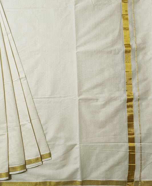 Zari Border Kerala Cotton Saree | Peepal Clothing